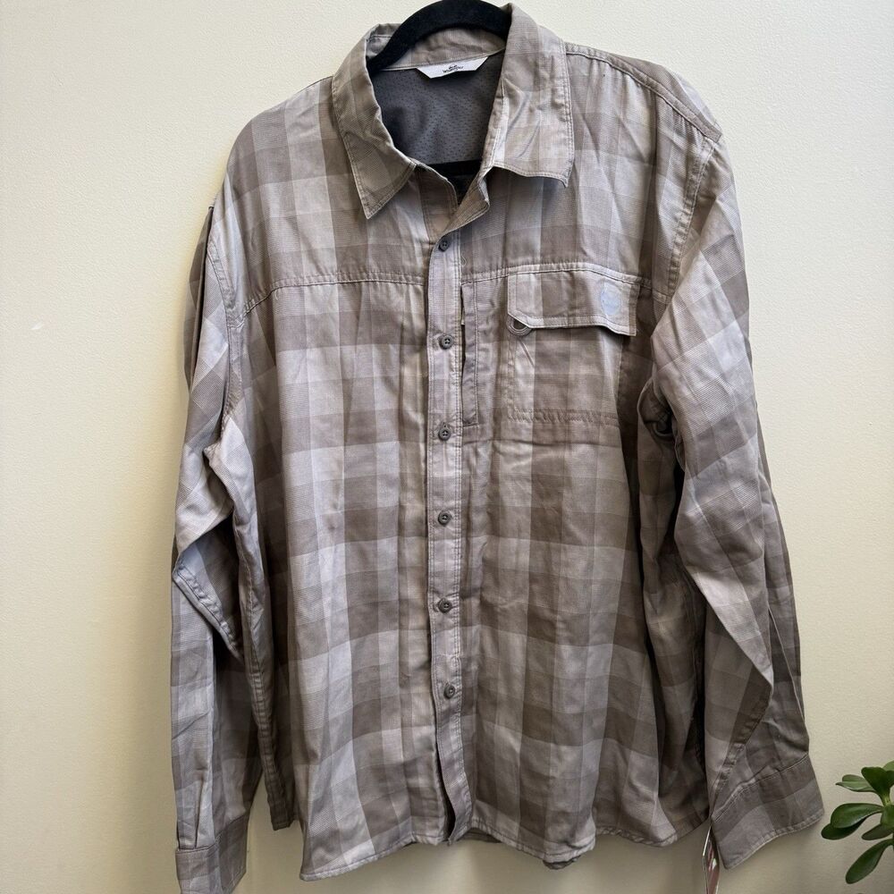 NWT Wrangler Men's Outdoor Long Sleeve Rich Shirt Light Brown XL NEW